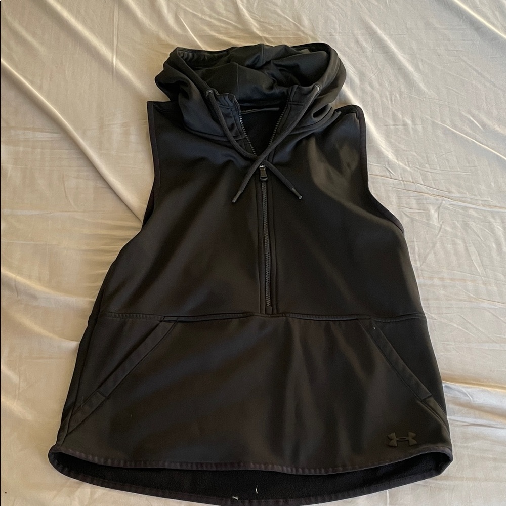 Under Armour Black Sleeveless Hoodie Vest